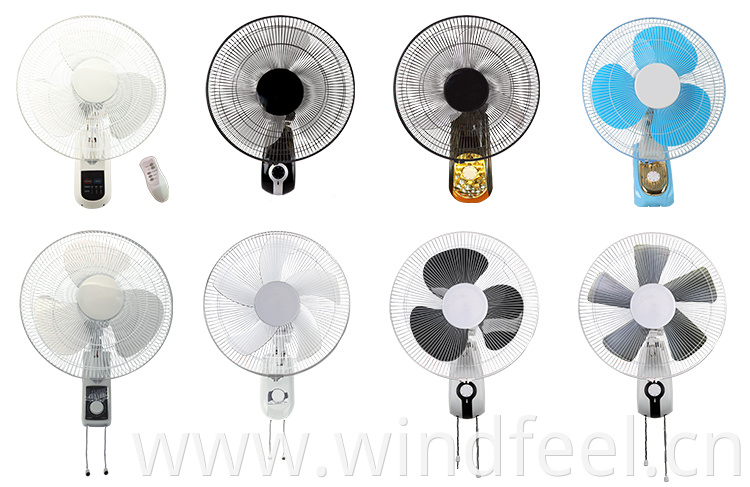 Low power consumption 220v 16 inch wall fan PP material Aluminum motor wall fans